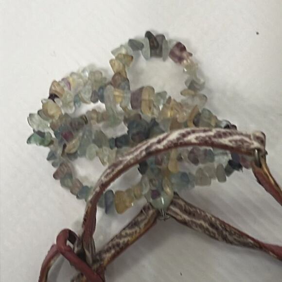 MANOLO BLAHNIK ANKLE BEADS STRAPS SANDALS SIZE 37 - Picture 7 of 8